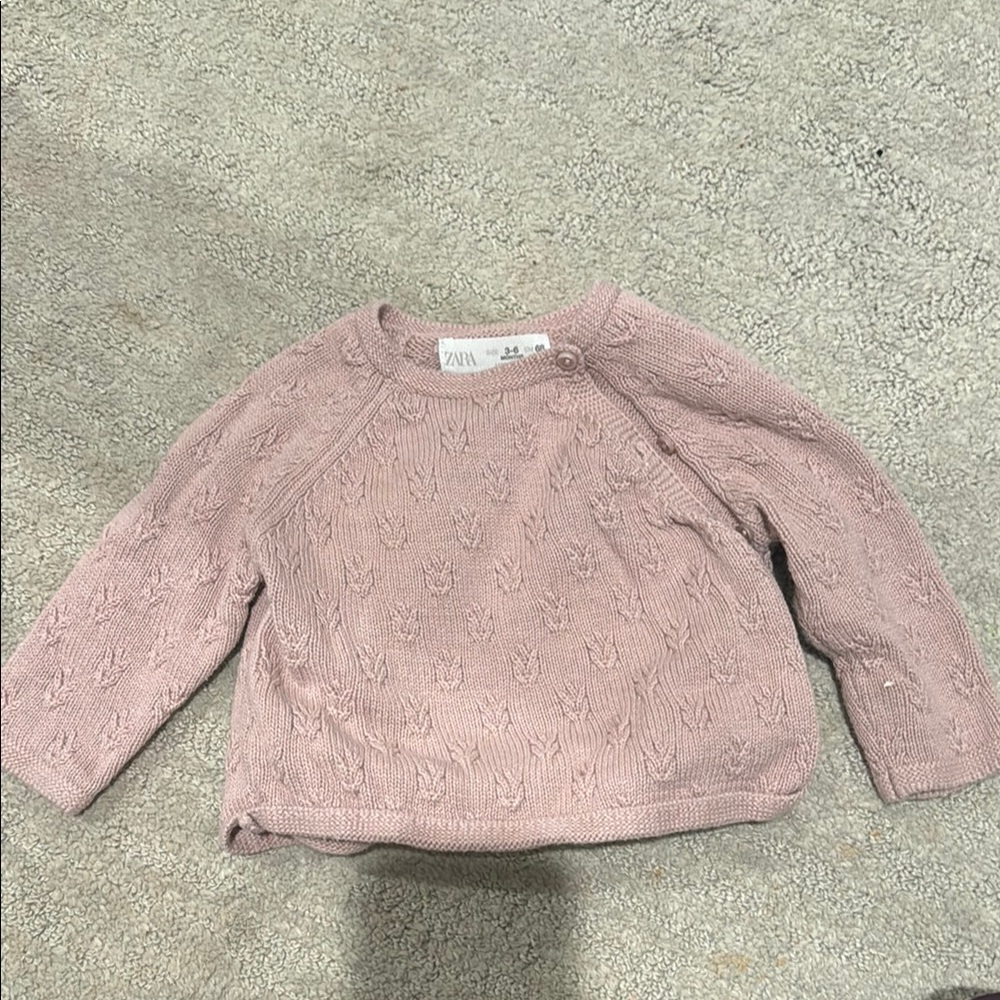 Zara Pink Cozy Sweater Plush Knit